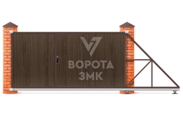 Ворота автоматические 1980×2100 с калиткой ЗМК-7608